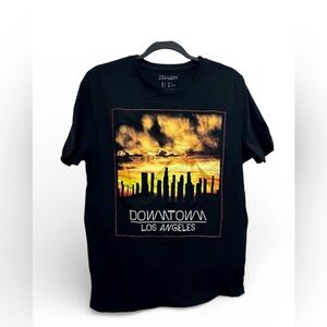 Forever 21 vintage - oversized Black Graphic Tee Los Angeles Downtown Skyline